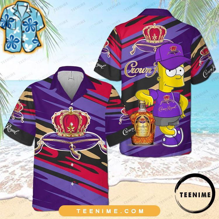 Crown Royal The Simpsons Full Printing Aloha Summer Beach Purple Teenime Hawaiian Shirt