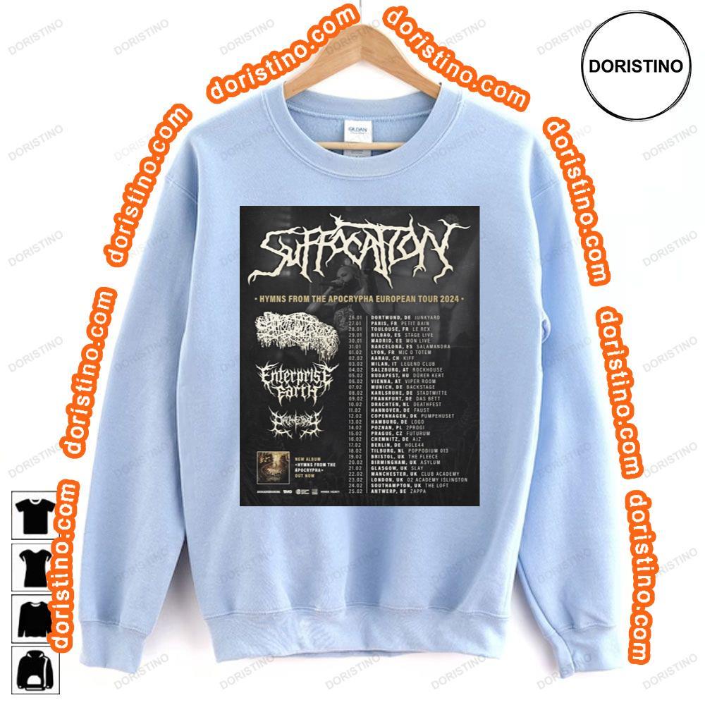 Suffocation Hymns From The Apocrypha European Tour 2024 Sweatshirt Long Sleeve Hoodie
