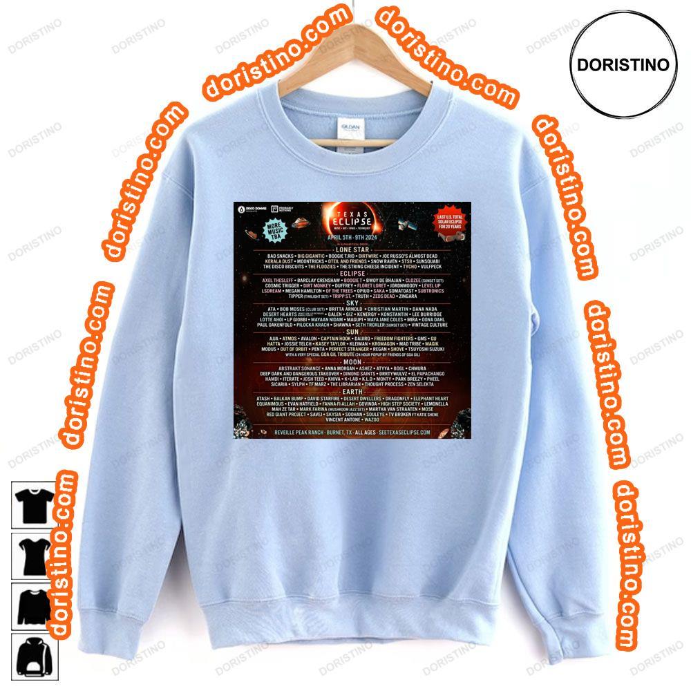 Texas Eclipse April 2024 Lone Star Aclipse Sky Sun Moon Earth Tshirt Sweatshirt Hoodie