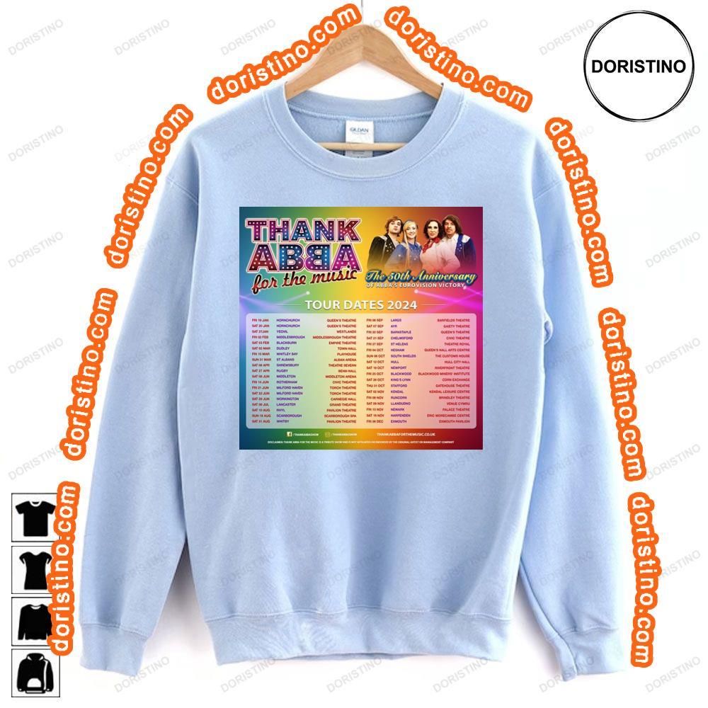 Thank Abba For The Music Uk Tour Dates 2024 Sweatshirt Long Sleeve Hoodie