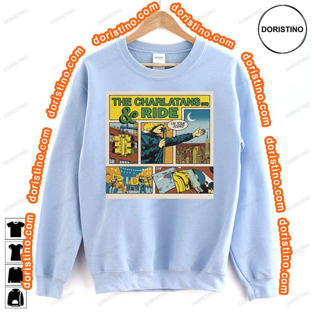 The Charlatans With Ride Tour 2024 Sweatshirt Long Sleeve Hoodie