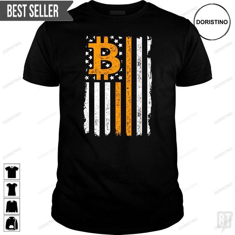 Bitcoin Us Flag Unisex Doristino Limited Edition T-shirts