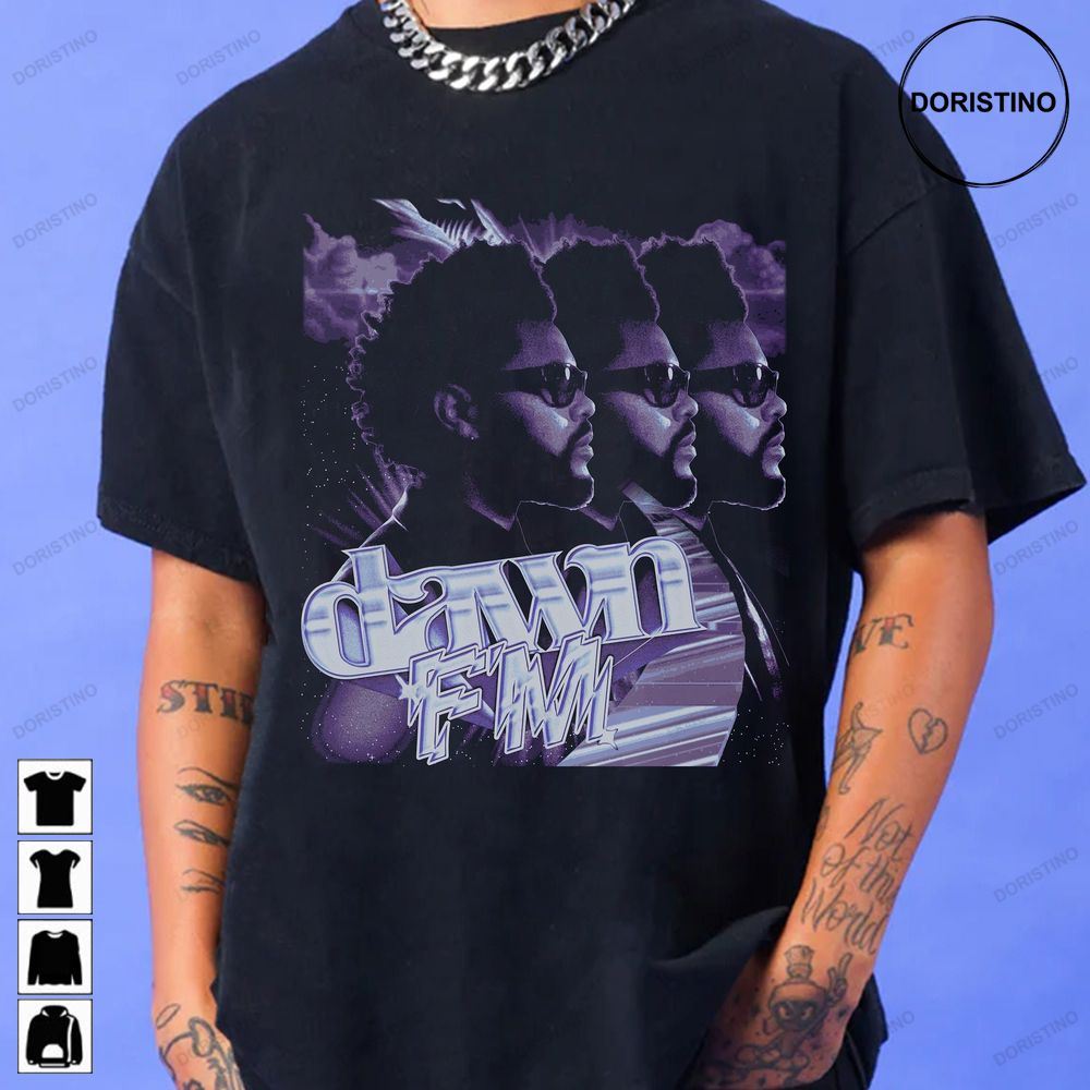 The Weeknd Merch Tour T-shirt Hip Hop Pop Music Tee Dawn FM - Inspire Uplift