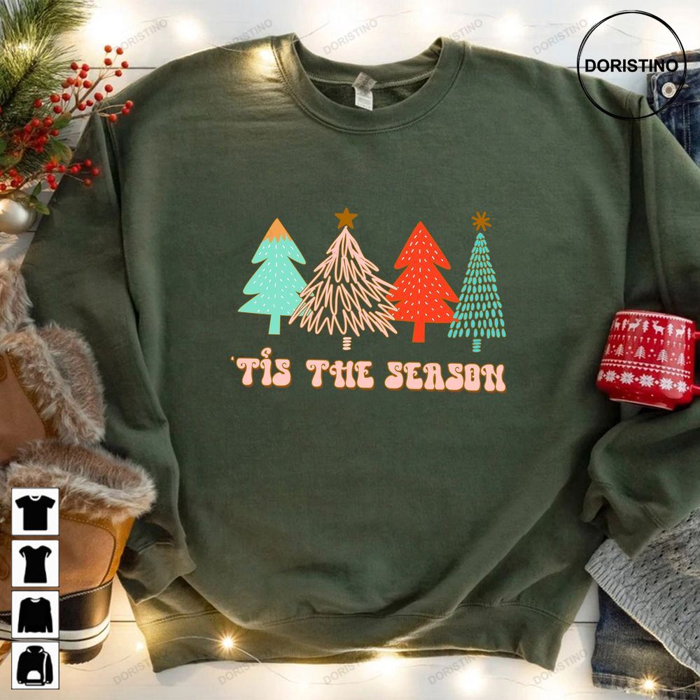 Tis The Season Christmas Cute Christmas Christmas Retro Christmas Christmas Tree Limited Edition T-shirts