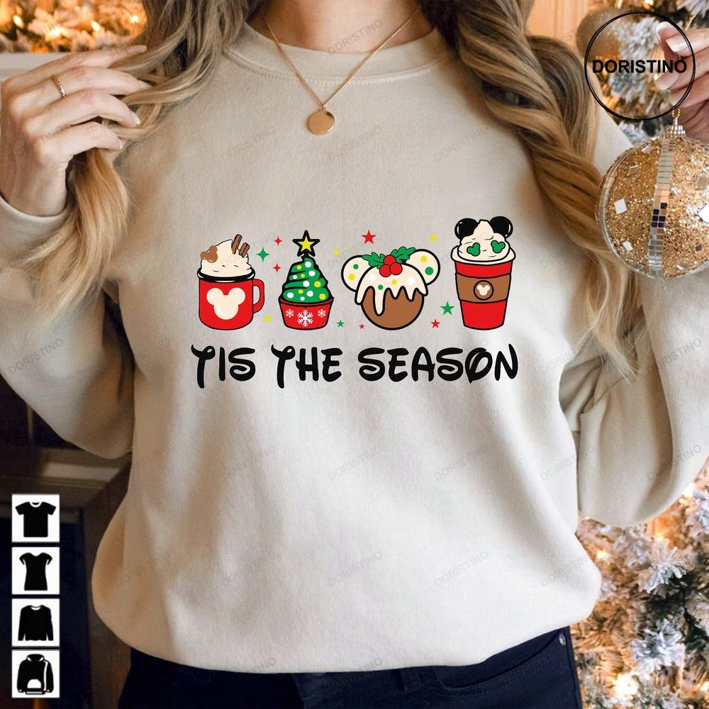 Tis The Season Mickey Coffee Disney Christmas Crewneck Awesome Shirts