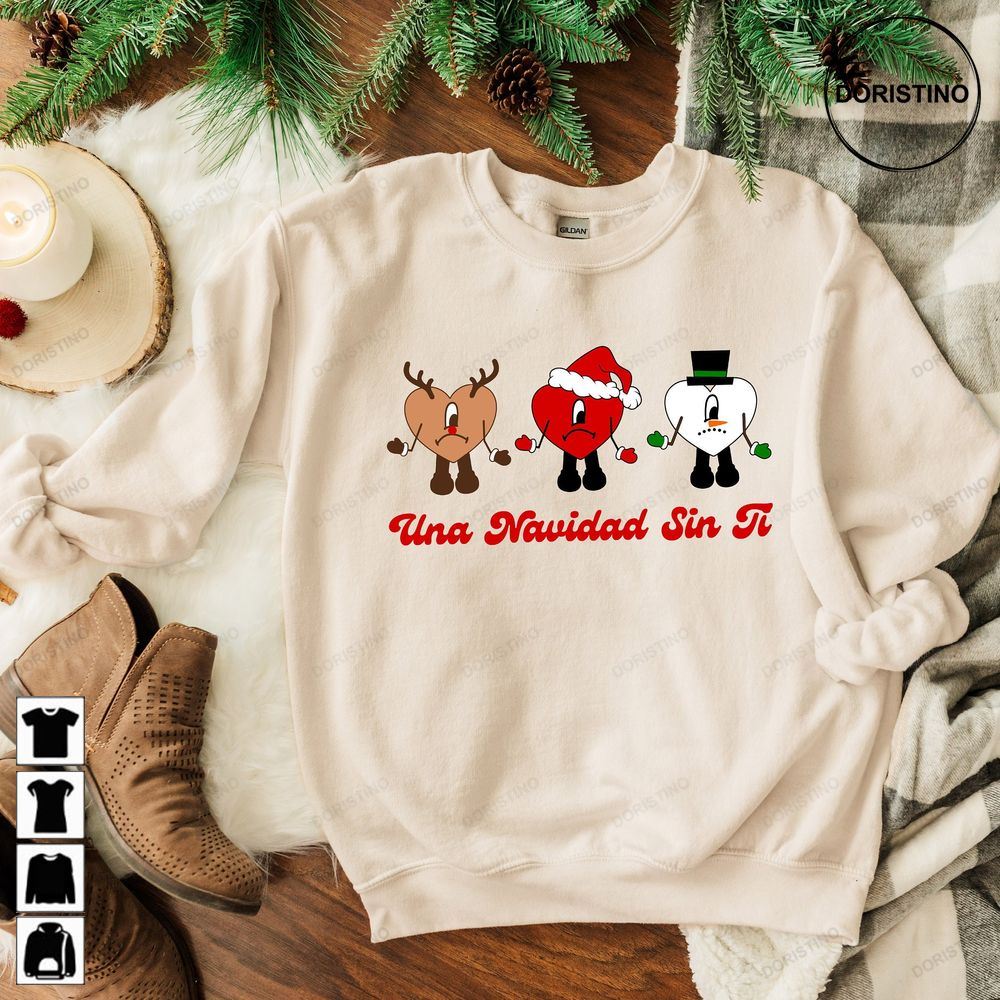 Una Navidad Sin Ti Christmas Bad Bunny Christmas Bad Bunny Heart Benito Christmas Gift Sweat Holiday Tee Ylc0e Limited Edition T-shirts