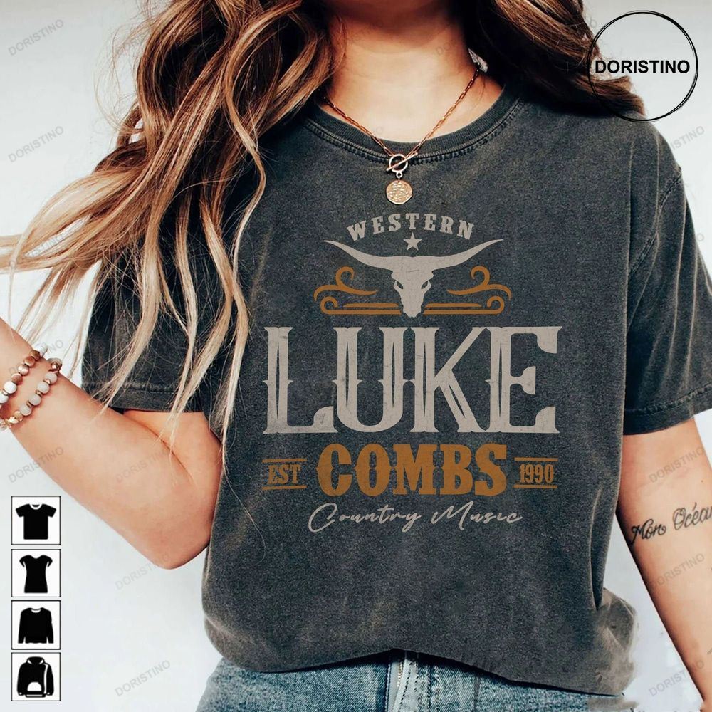 Vintage Luke Combs Est 1990 Western Luke Combs Bullhead Tour 2023 Country Music Concer Combs Concert Limited Edition T-shirts