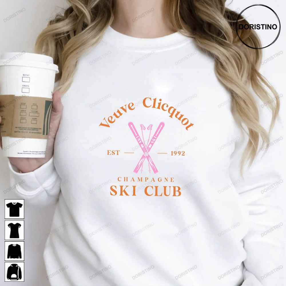 Vueve Clicquot Ski Club Ski Country Club Ski Club Preppy Crewneck Limited Edition T-shirts