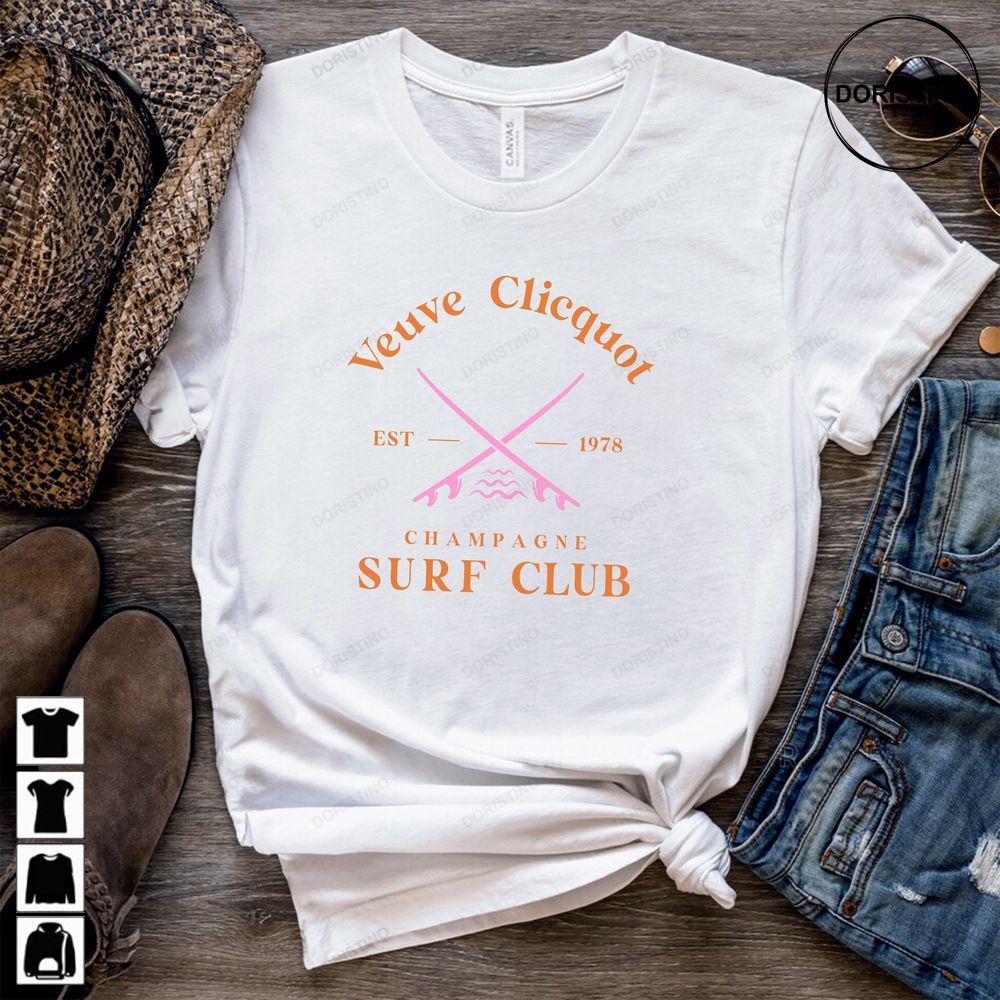Vueve Clicquot Surf Club Surf Country Club Surf Club Preppy Crewneck Hamptons Voepv Awesome Shirts