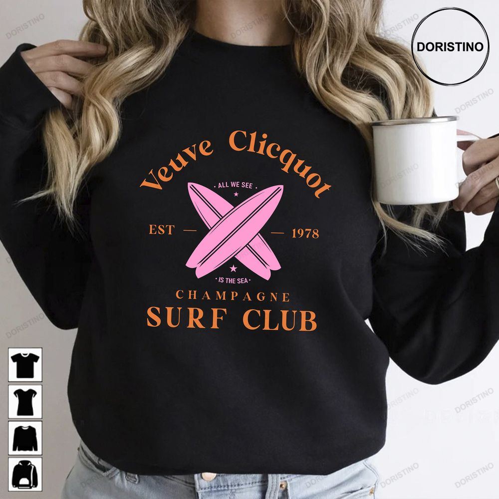 Vueve Clicquot Surf Club Surf Country Club Surf Club Preppy Crewneck Hamptons Awesome Shirts