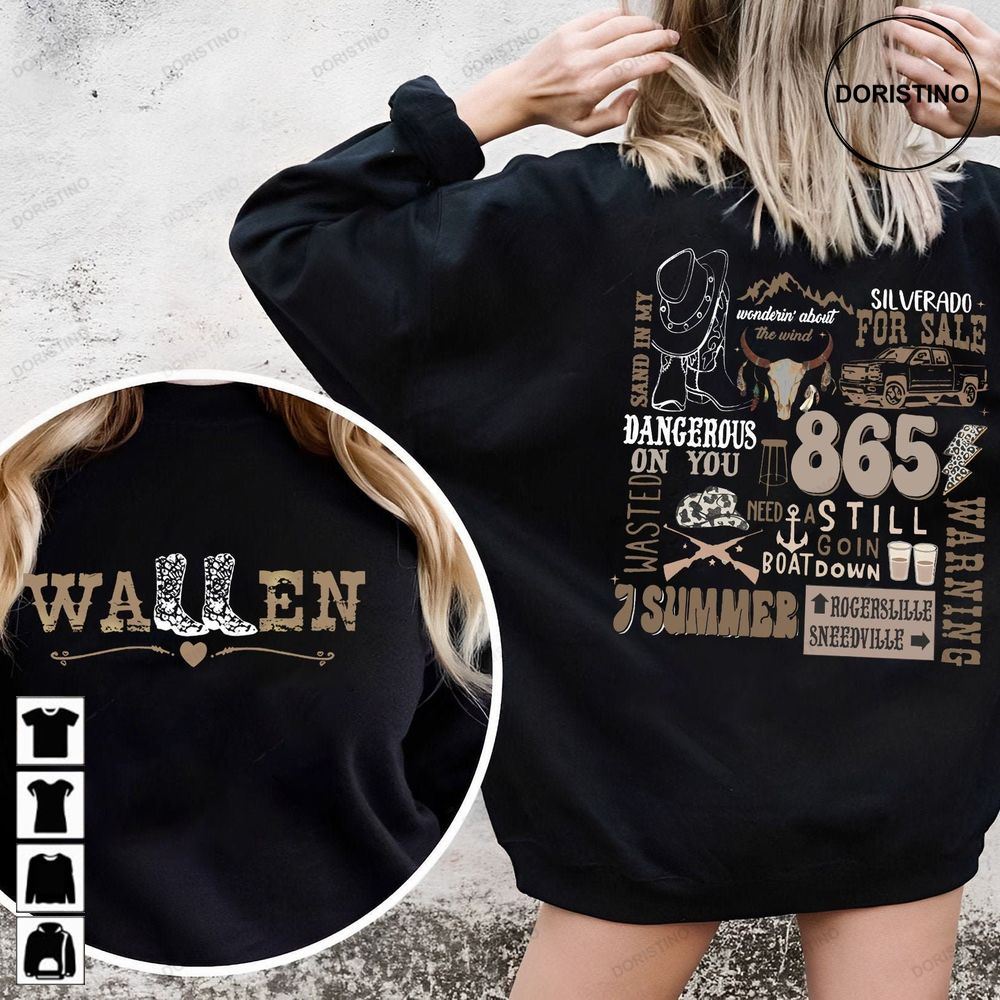 Wallen Western Two Side Country Music Cowboy Girl Country Music Tee Wallen American Rodeo Awesome Shirts