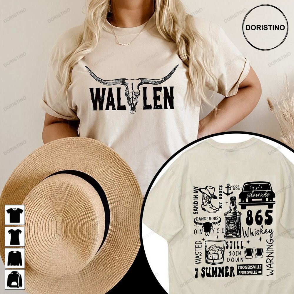 Wallen Western Two Side Retro Wallen Western Crewneck Cowboy Wallen Cowboy Girl Country Music Trending Style