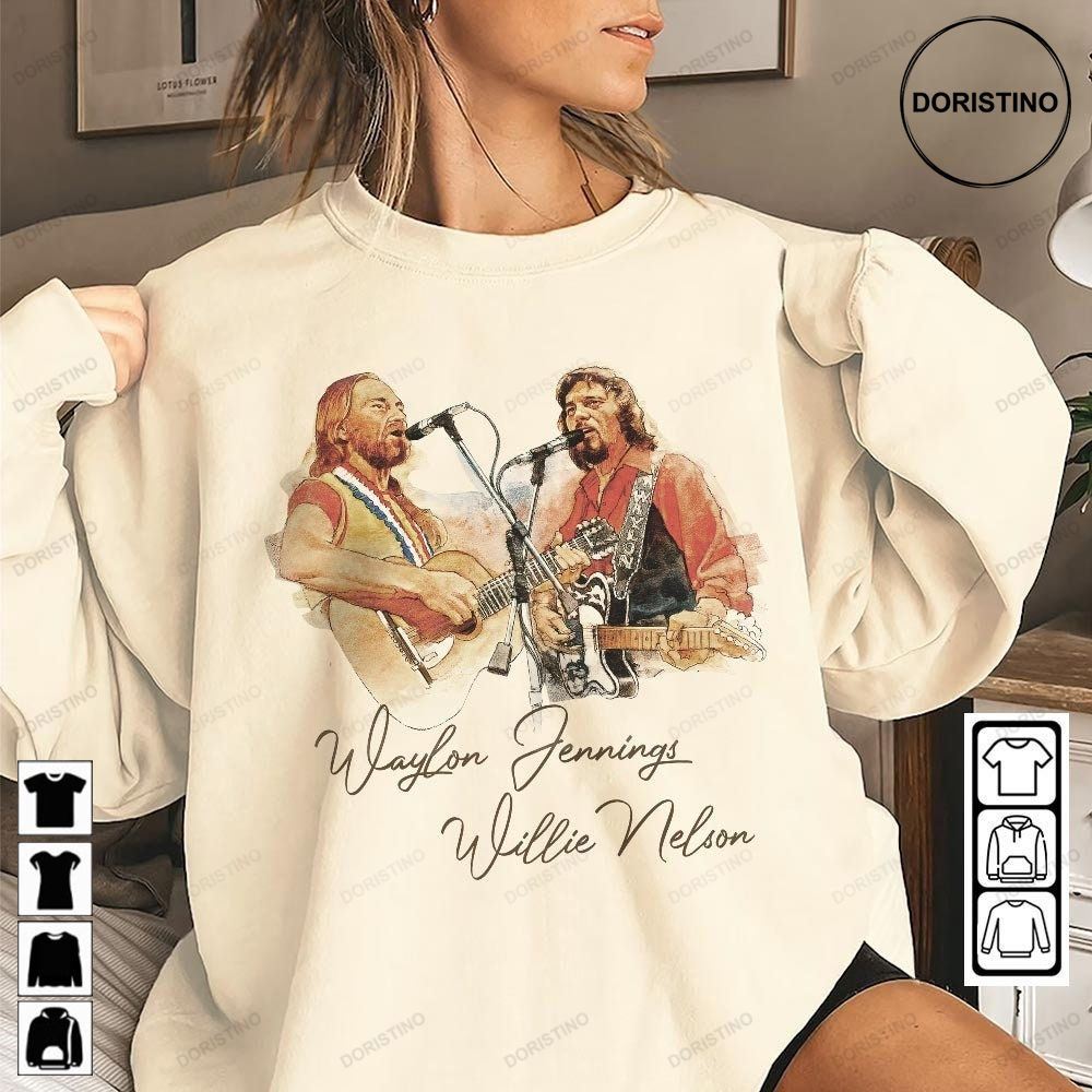 Willie Nelson Willie Nelson Waylon Jennings Cowboy Country Music For Fans Nov Awesome Shirts
