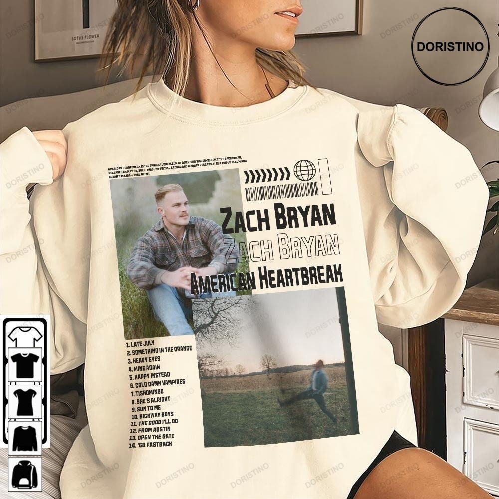 Zach Bryan American Heartbreak New Album Vintage Bootleg Inspired Zach Bryan Graphic Unisex New Album Singer Music 2023 Limited Edition T-shirts