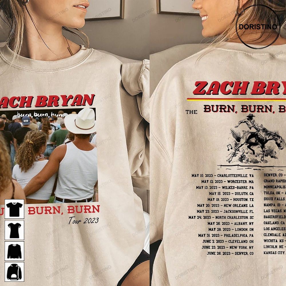 Zach Bryan - Burn Burn Burn Tour 2023 - Zach Bryan - Country Music - Western Country Music Awesome Shirts
