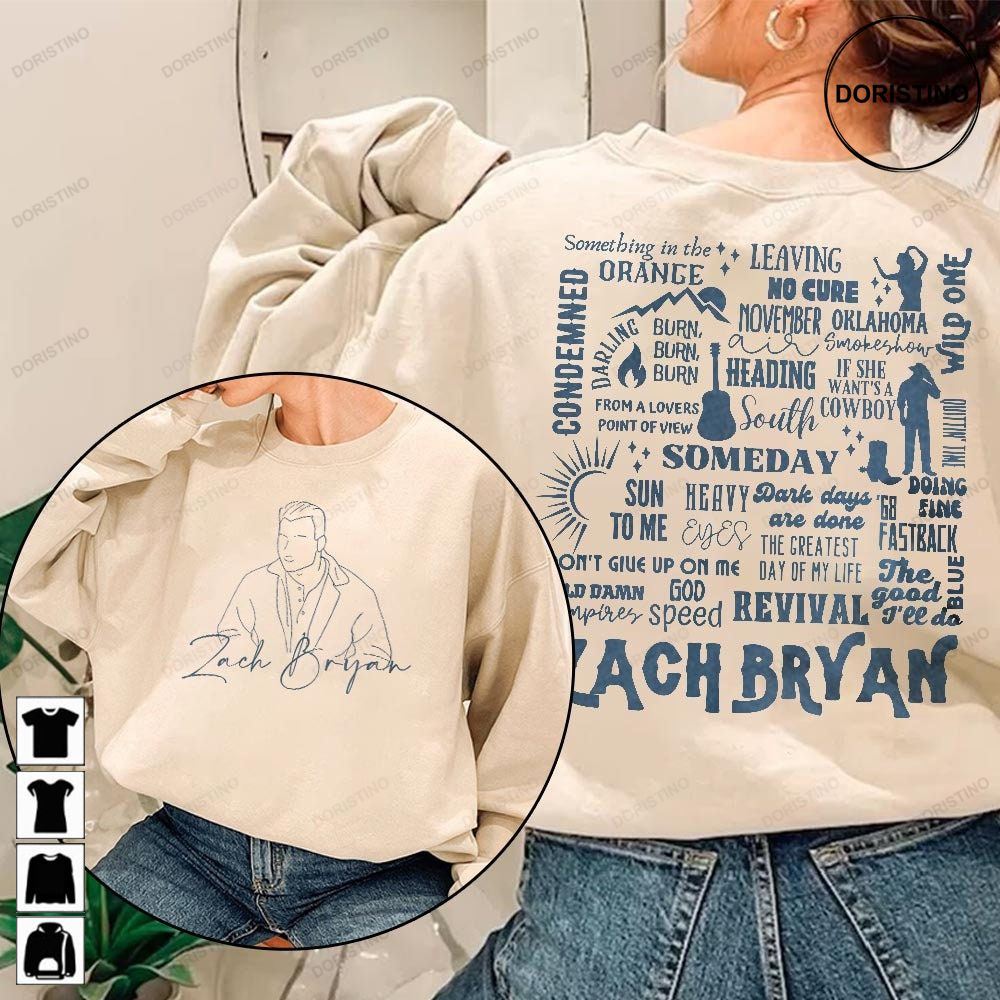 Zach Bryan Song Grid For Sublimation Zach Bryan Vintage Retro Music Country Western Music Retro Limited Edition T-shirts