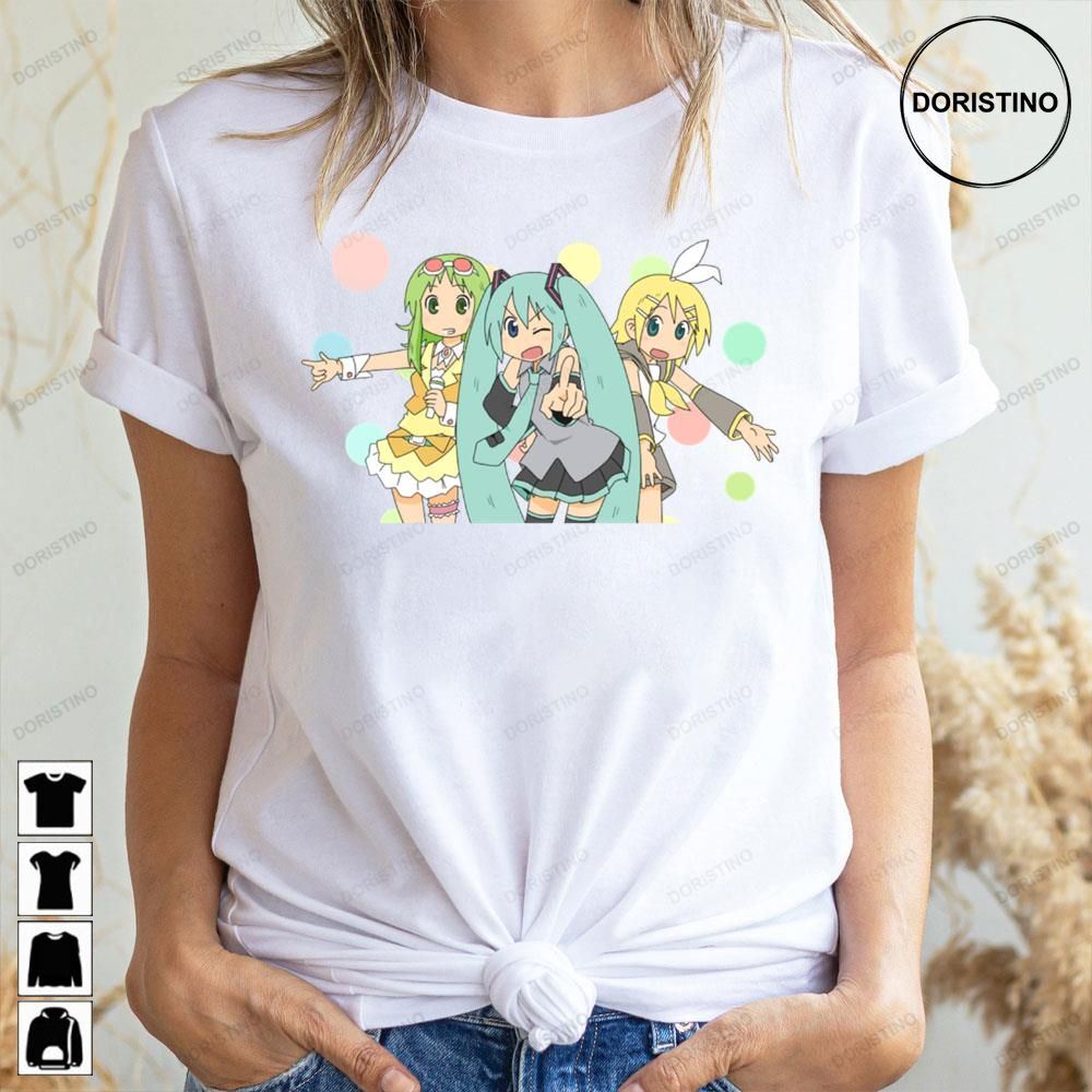 Cute Girls Yuuko Robot Aioi Sakomoto Cat Nichijou Limited Edition T-shirts