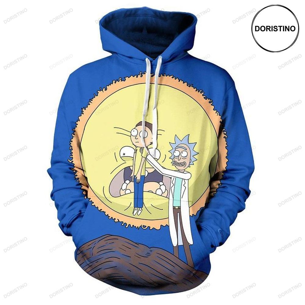 Rick And Morty Blue All Over Print Hoodie