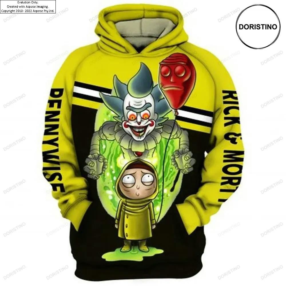 Rick Morty And Pennywise Men And Women Awesome 3D Hoodie