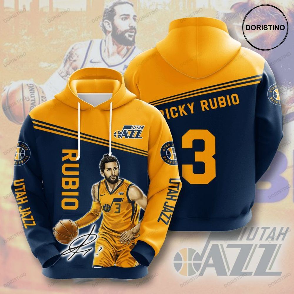 Ricky Rubio Utah Jazz Awesome 3D Hoodie
