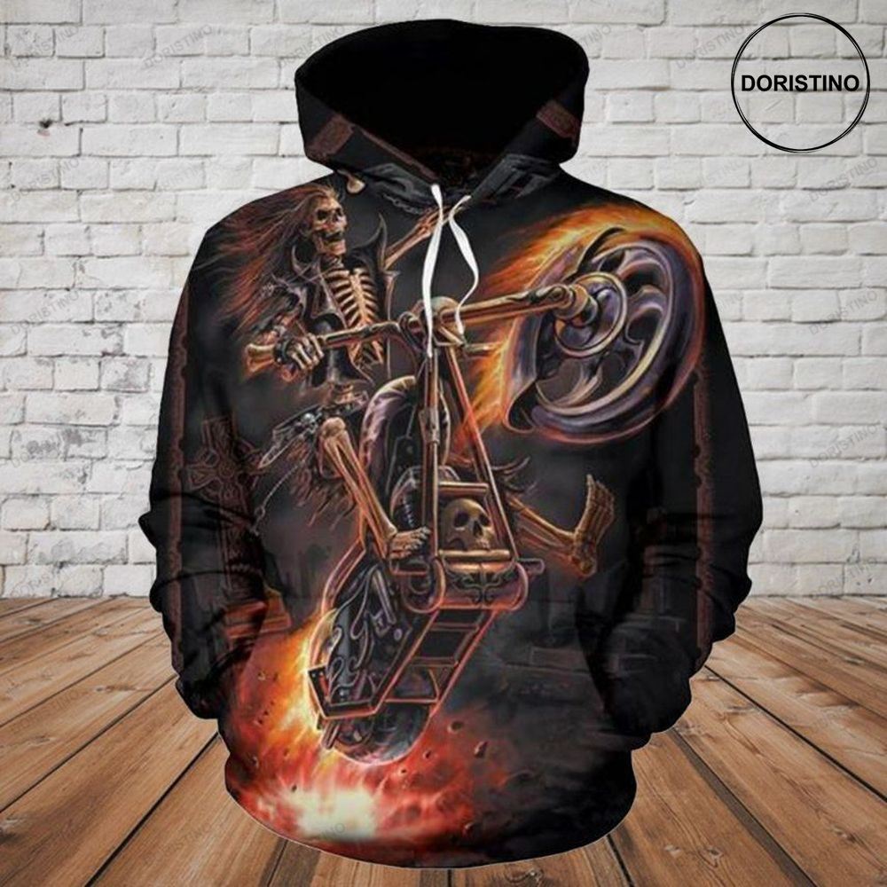 Riding Skeleton Skull Red Limited Edition 3d Hoodie