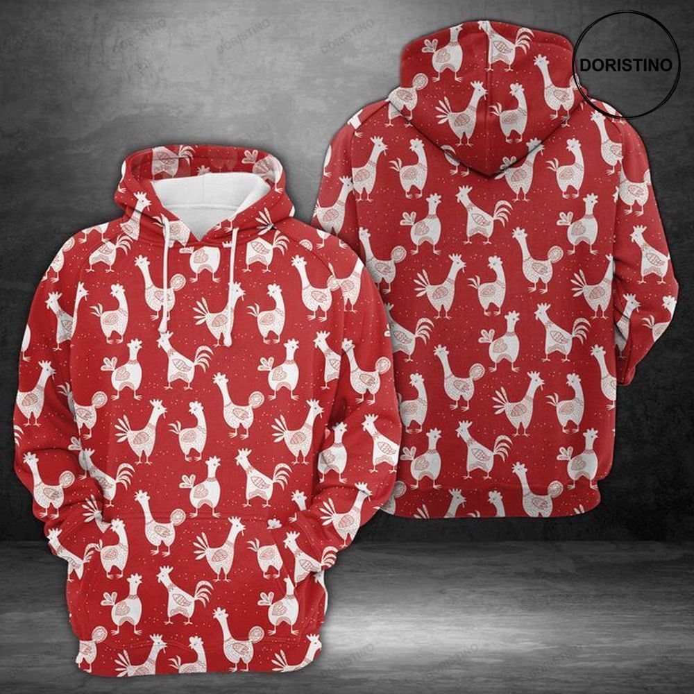 Roosters On The Red Limited Edition 3d Hoodie