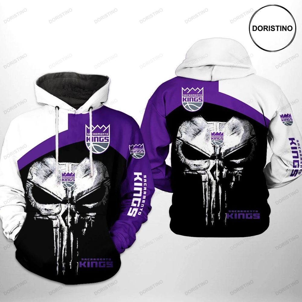 Sacramento Kings Nba Skull Punisher Team Limited Edition 3d Hoodie