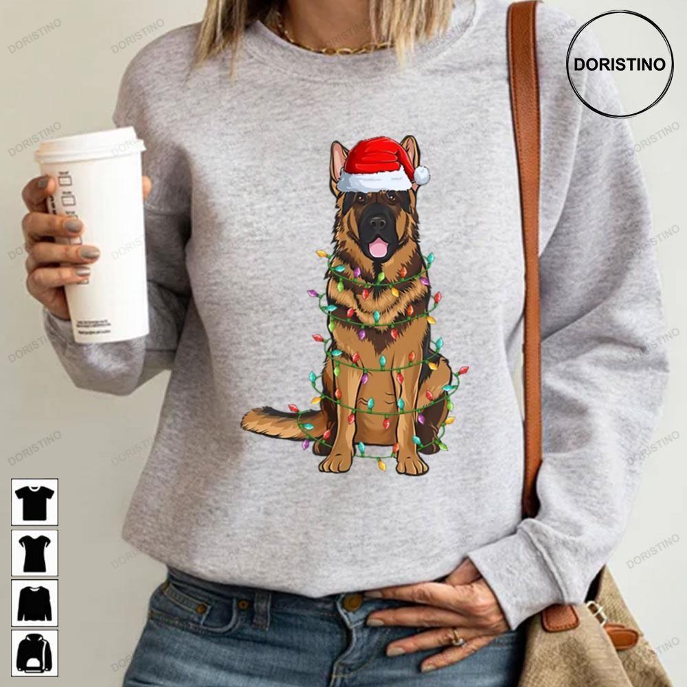 German Shepherd Christmas Lights Xmas Dog Lover 2 Doristino Awesome Shirts