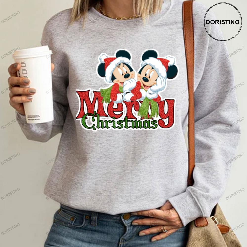 Sweet Couple Mickey Mouse Merry Christmas Awesome Shirt