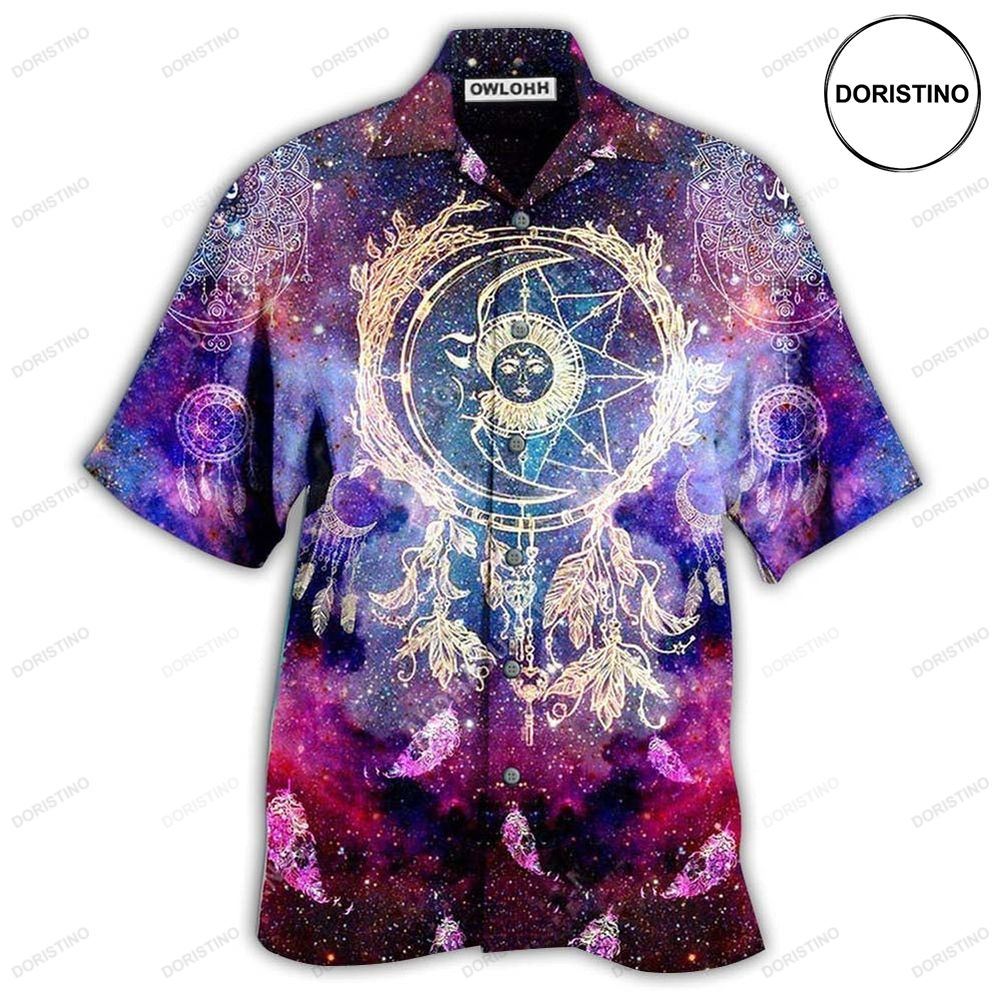 Native Dreamcatcher Moon Smile Mysterious Galaxy Awesome Hawaiian Shirt
