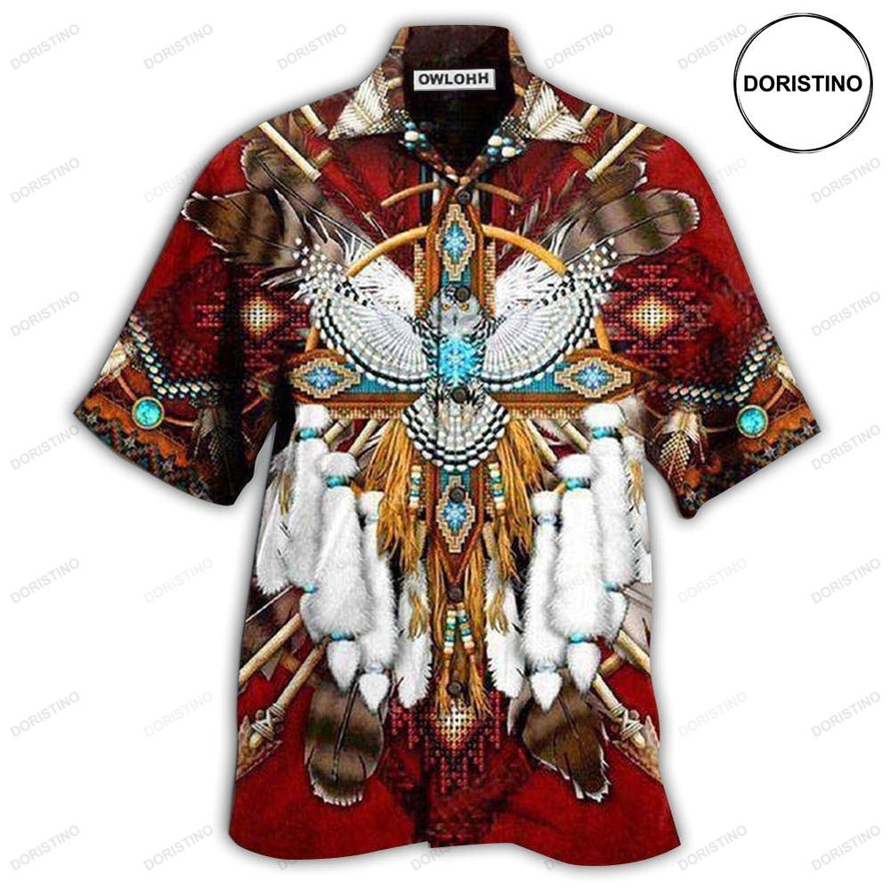 Native Dreamcatcher Sunset Red Hawaiian Shirt