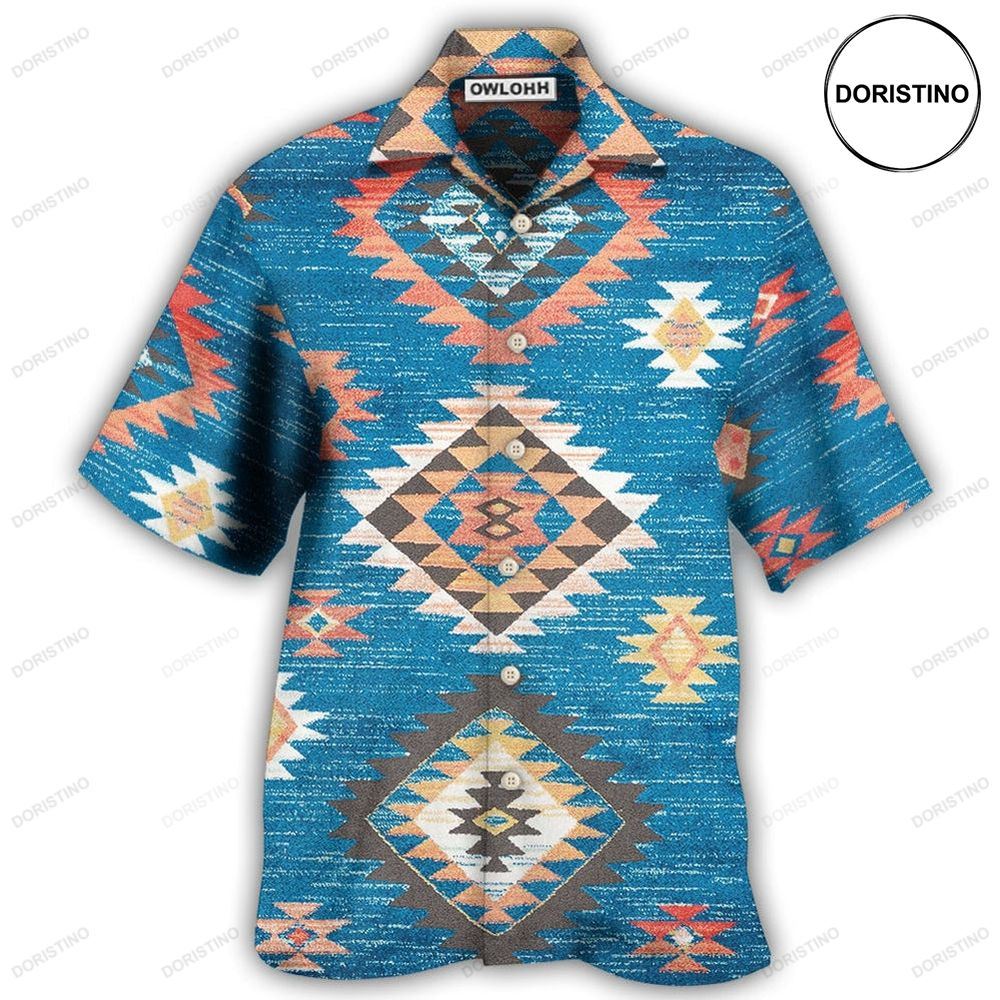 Native Love Peace Blue Pattern Limited Edition Hawaiian Shirt