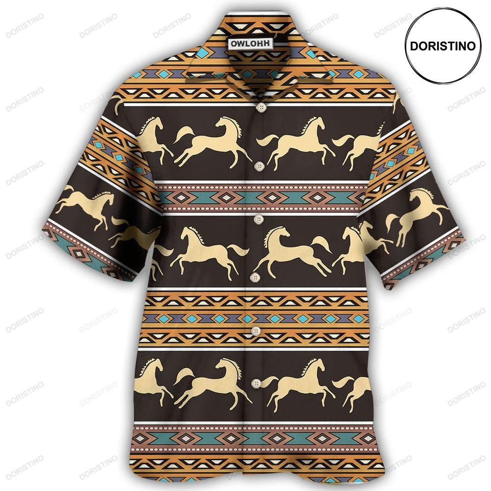Native Love Peace Horse Pattern Limited Edition Hawaiian Shirt