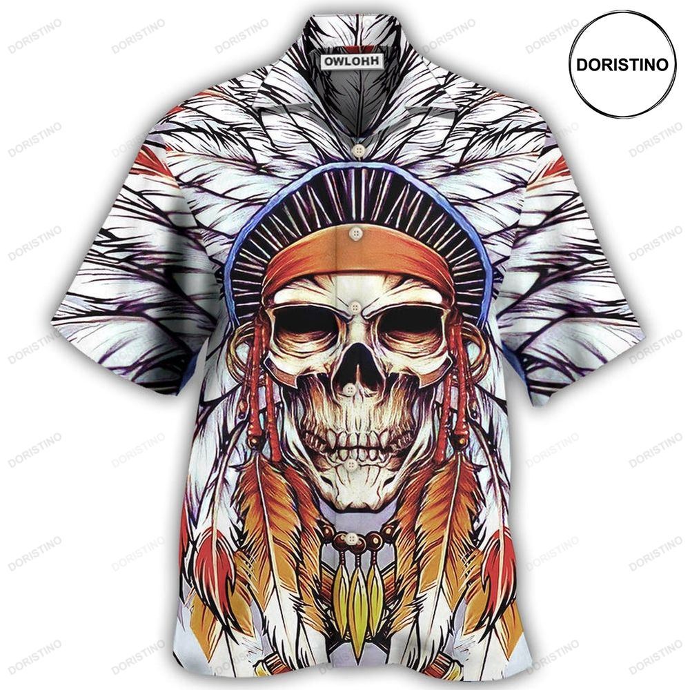 Native Love Peace Skull Awesome Hawaiian Shirt