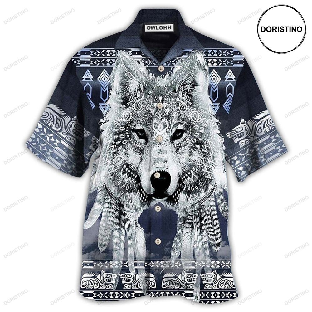Native Love Peace Wolf Pattern Limited Edition Hawaiian Shirt