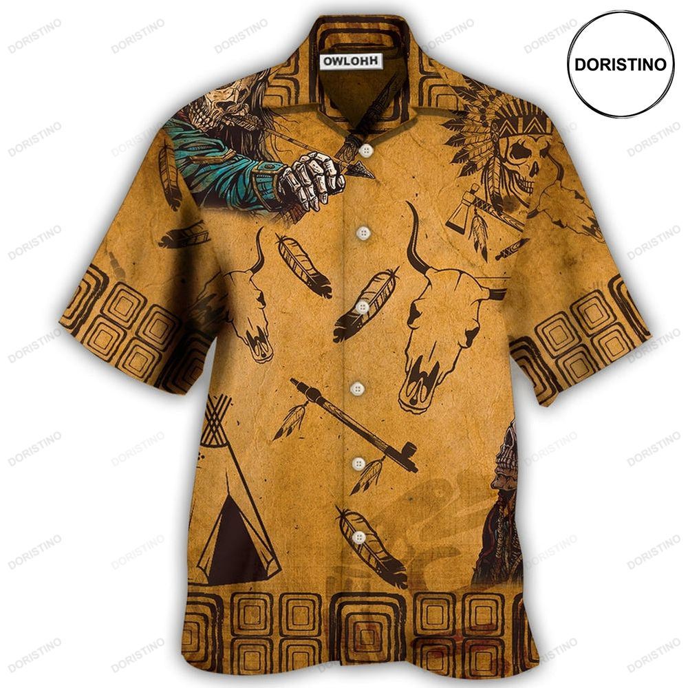 Native Skull War Vintage Awesome Hawaiian Shirt