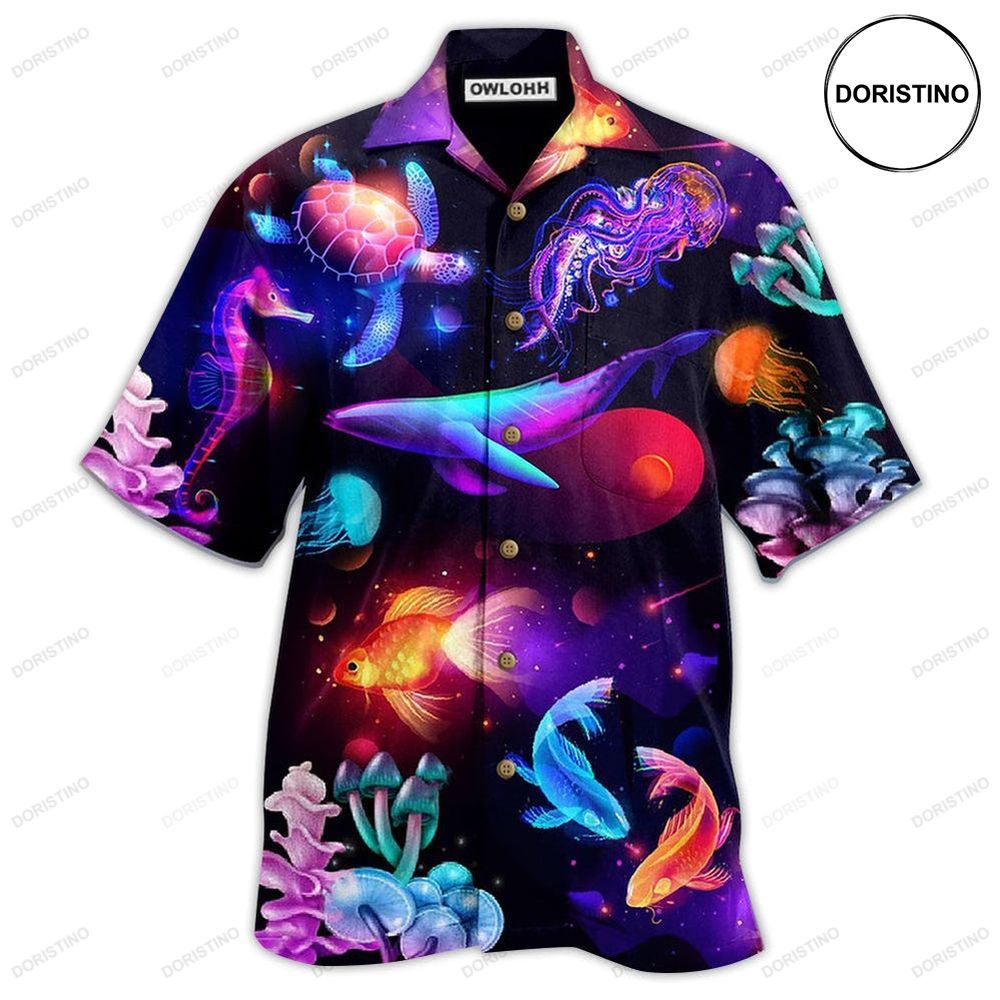 Ocean Love Fish Turtle Awesome Hawaiian Shirt