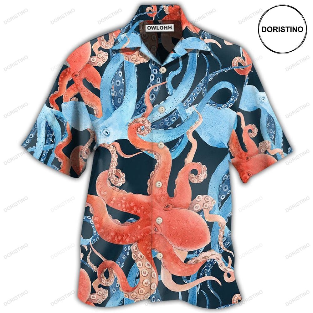 Octopus Colorful Ocean Life Basic Hawaiian Shirt