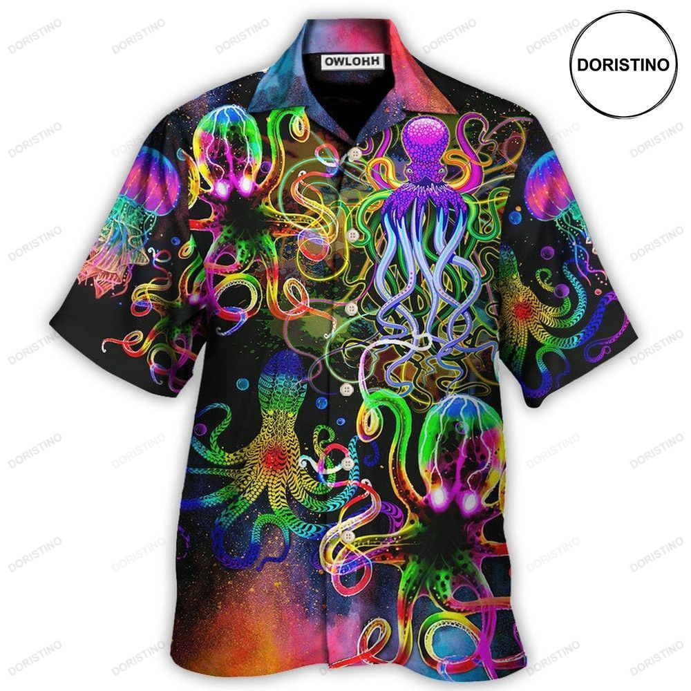 Octopus With Jellyfish Sea Life Awesome Hawaiian Shirt