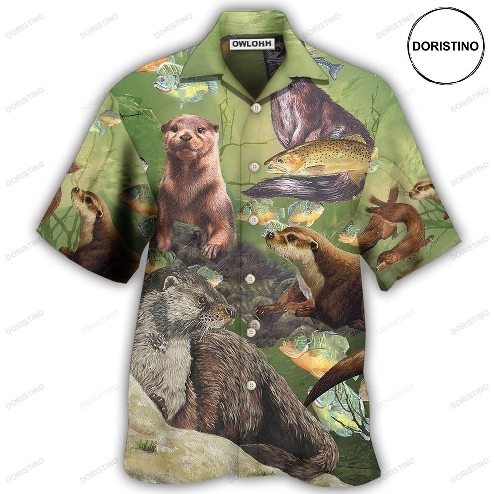 Otter A Busy Fishing Day Of Lovely Otter Limited Edition Hawaiian Shirt