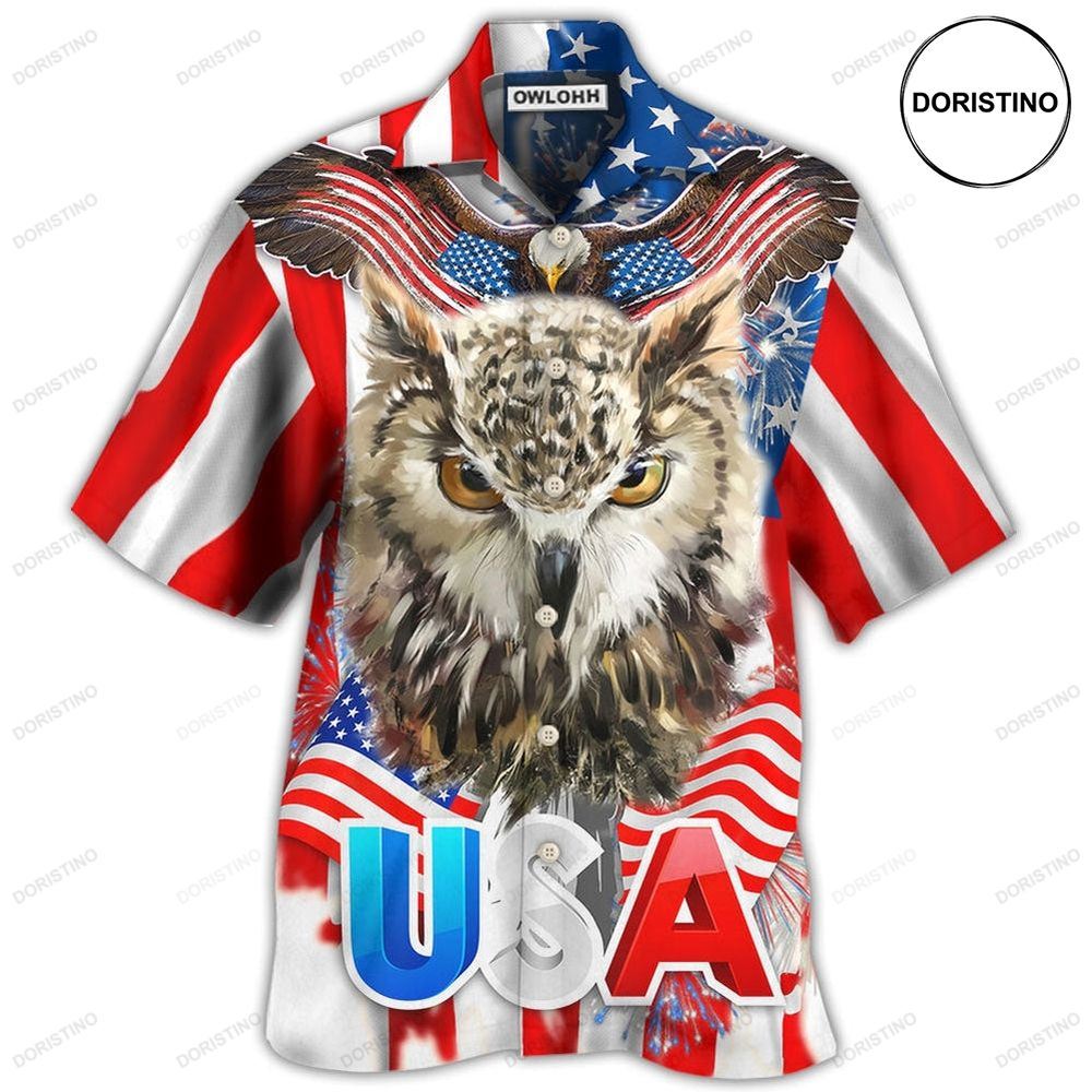 Owl America Independence Day Awesome Hawaiian Shirt