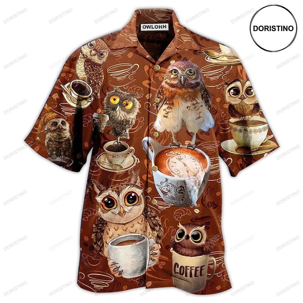 Owl Love Coffee Cool Awesome Hawaiian Shirt