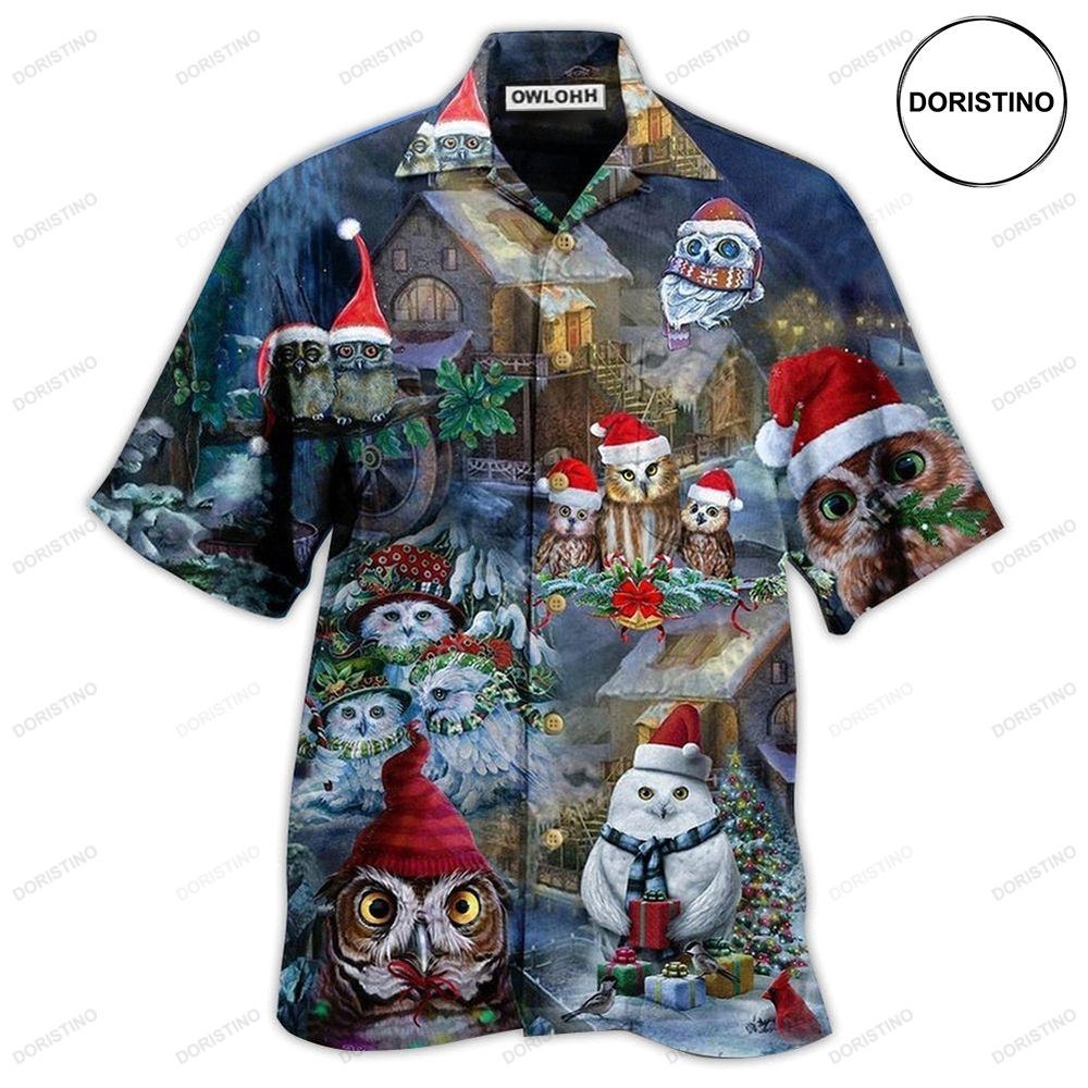 Owl Love Merry Christmas Happy Awesome Hawaiian Shirt