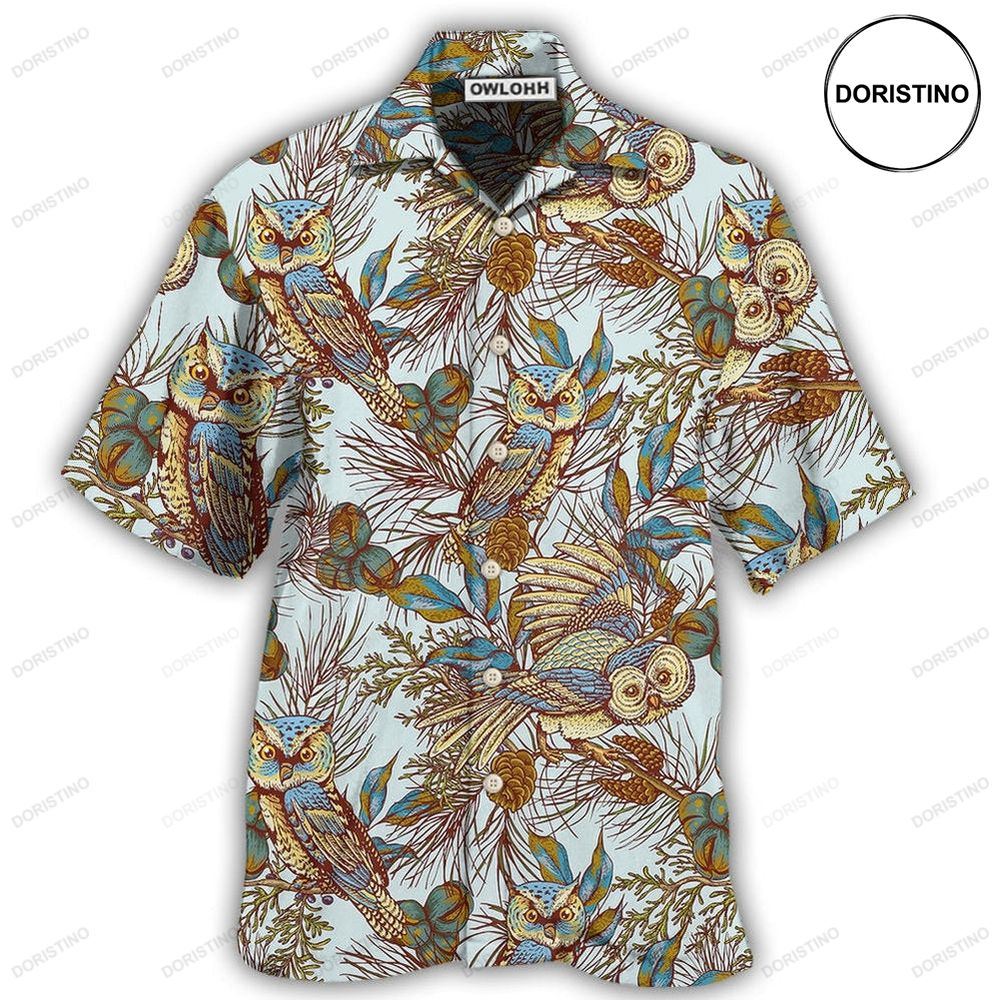 Owl Vintage Leaf Awesome Hawaiian Shirt