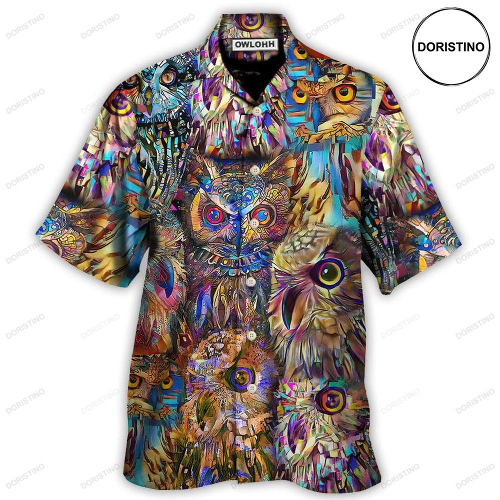 Owl Wild Animal Neon Colorful Hawaiian Shirt