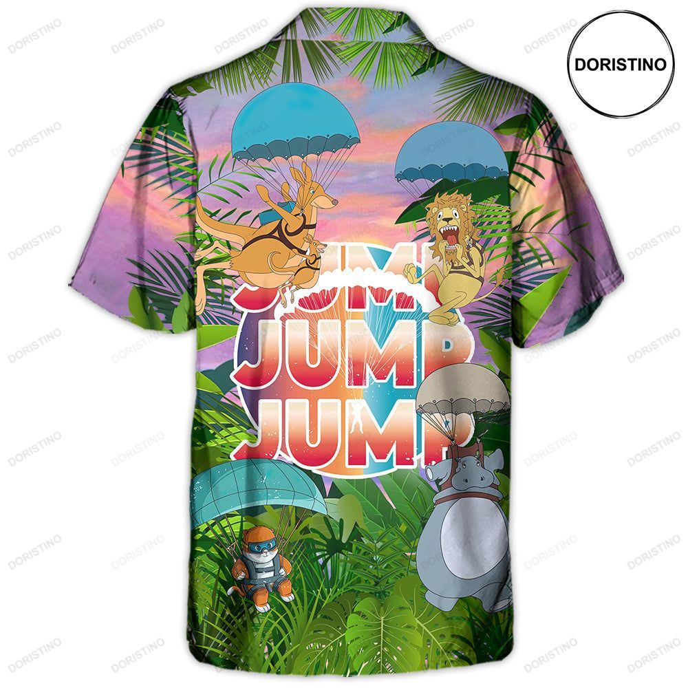 Parasailing Don't Scare Jump Jump Jump Awesome Hawaiian Shirt