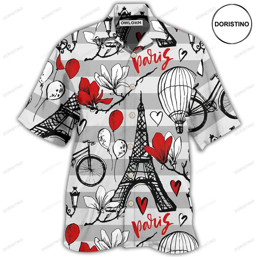Paris Romantic Love Heart Limited Edition Hawaiian Shirt