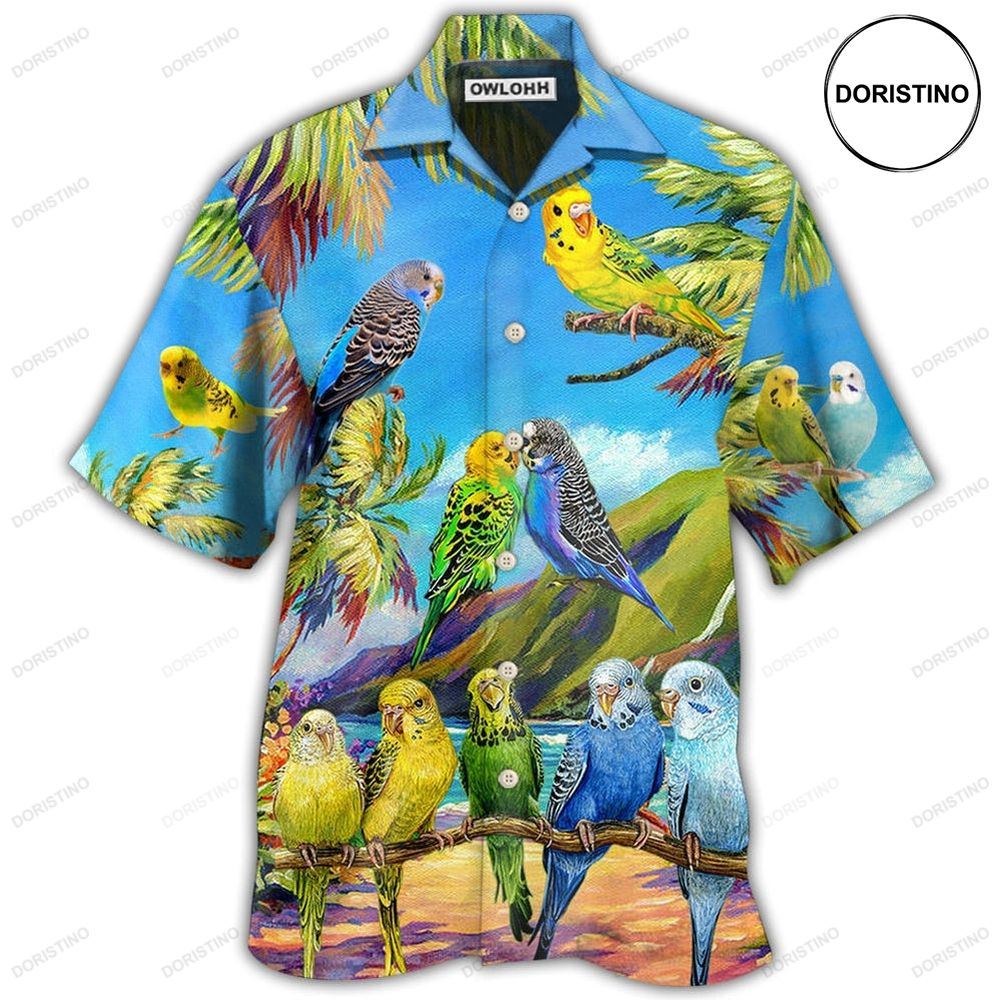 Parrot Budgie Parrot Beautiful Landscape Awesome Hawaiian Shirt