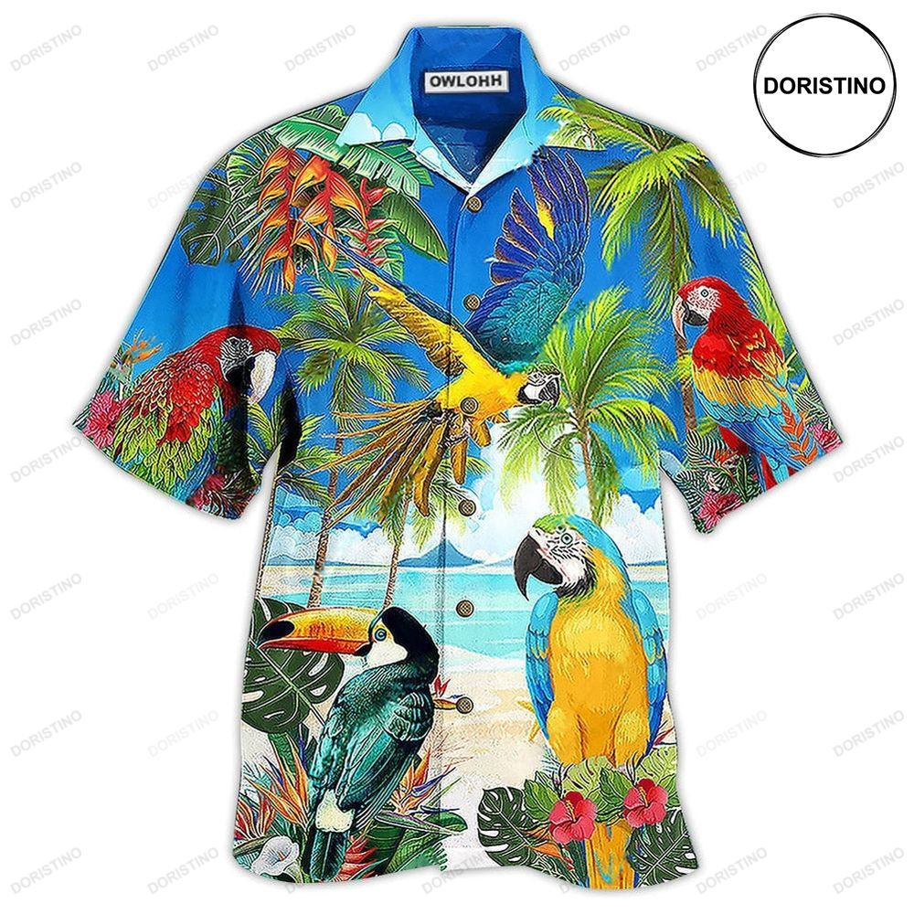 Parrot High By The Beach Hawaiian Shirt