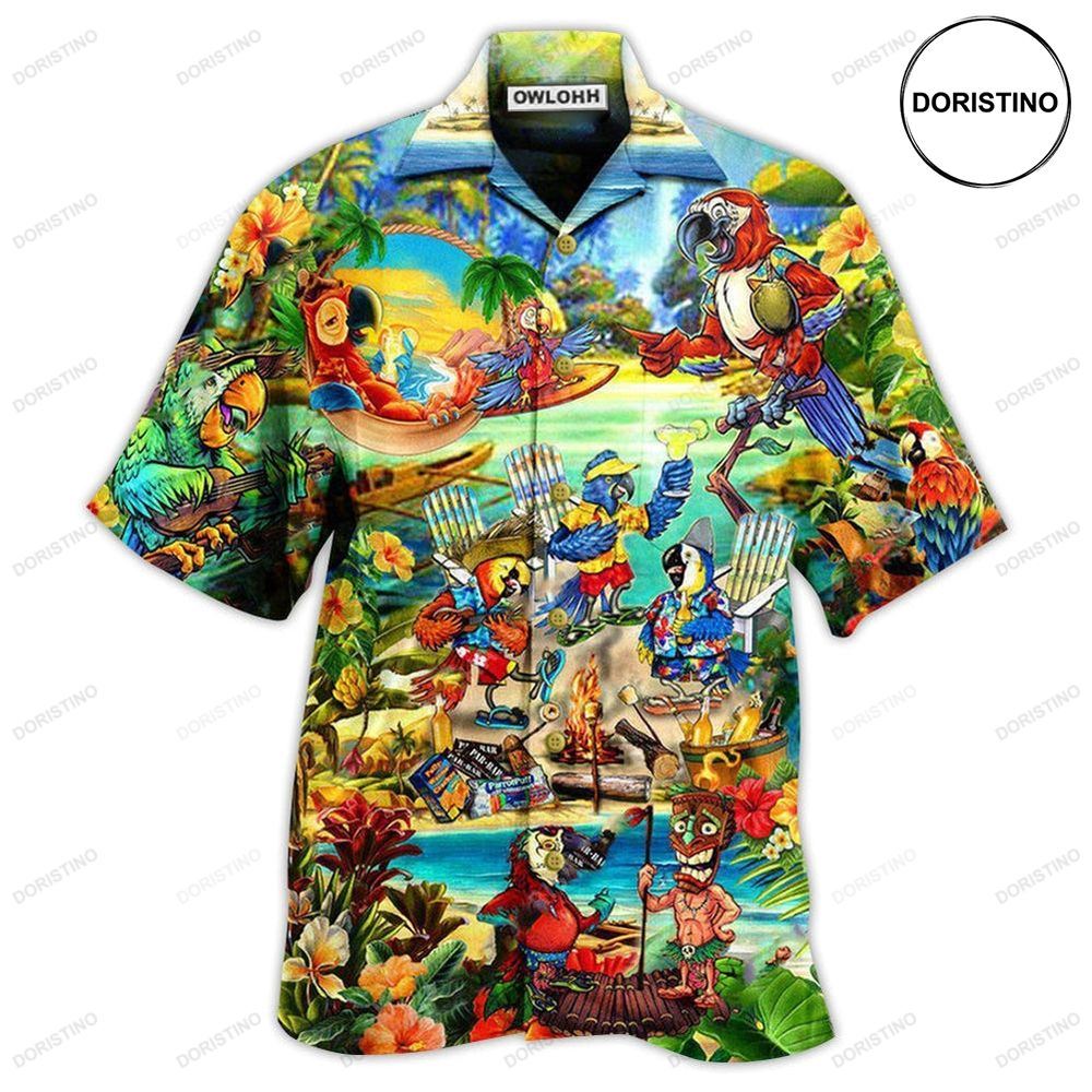 Parrot Party Of Parrots In Hawaii Awesome Hawaiian Shirt